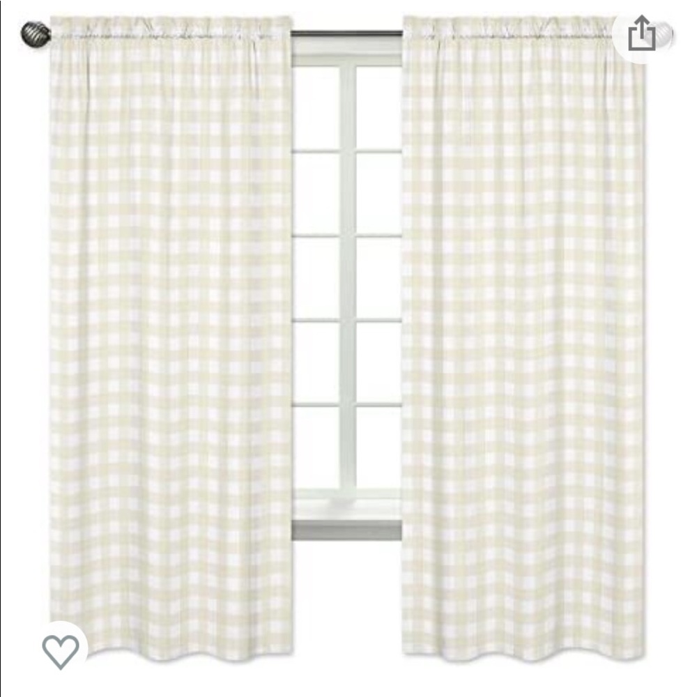 Sweet JoJo Designs Buffalo Check Floor Length Window Panels / Curtains (2)
